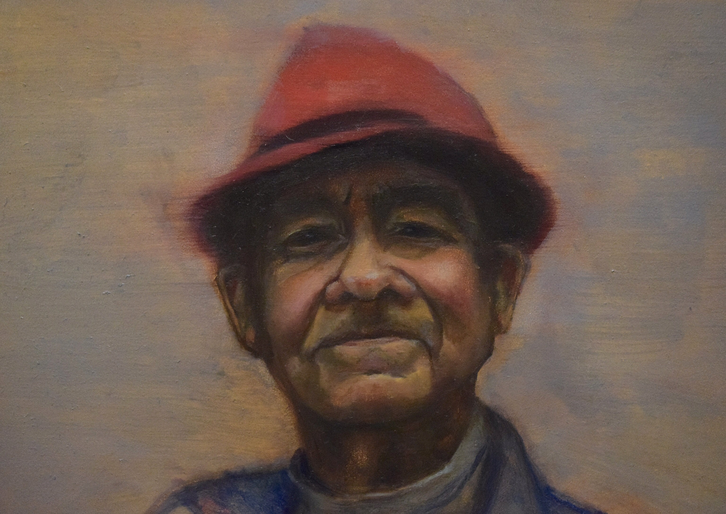 Custom portrait and fine artwork by Ashley Wiard - 'Mayor' of New York, Detail (Oil on gessobord)