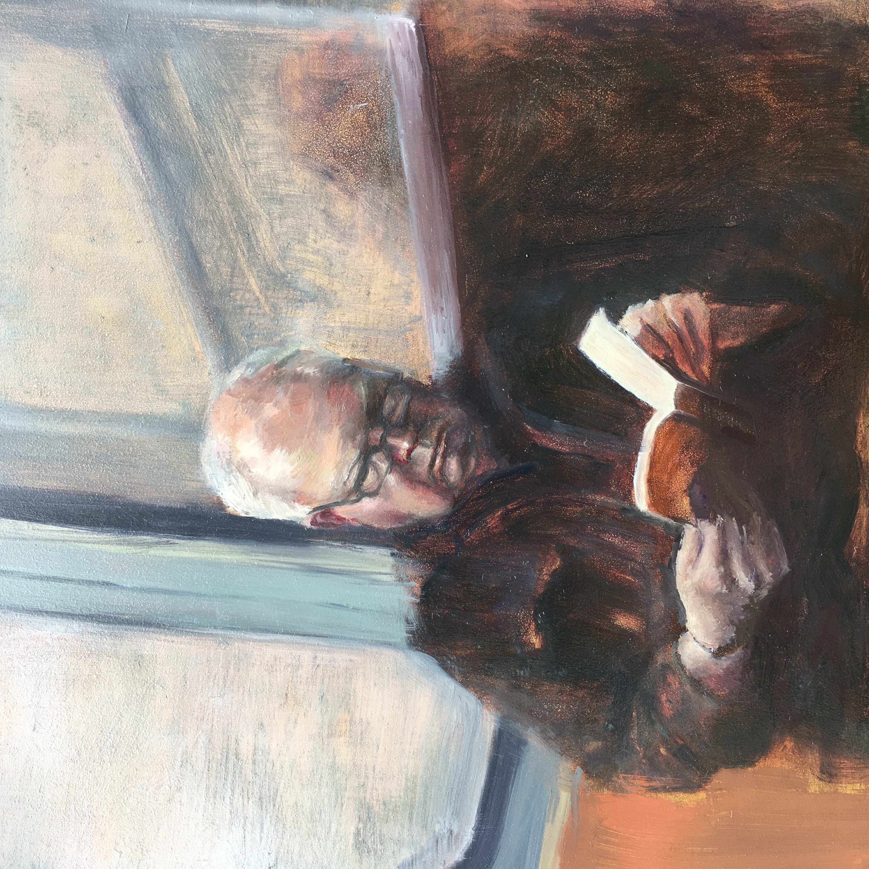 Custom portrait and fine artwork by Ashley Wiard - Stranger (Oil on gessobord)